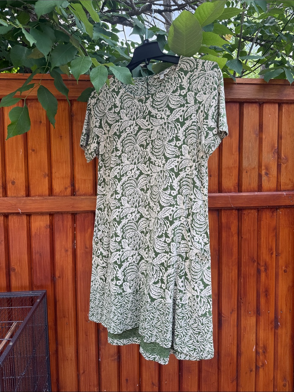 FatFace Green and White Floral High-Low Dress
